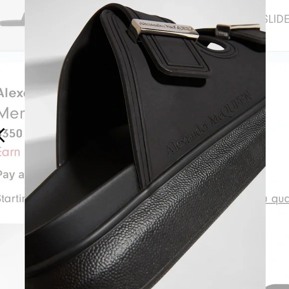 Alexander McQueen Men's Hybrid Slides Size 45/12Black and Silver